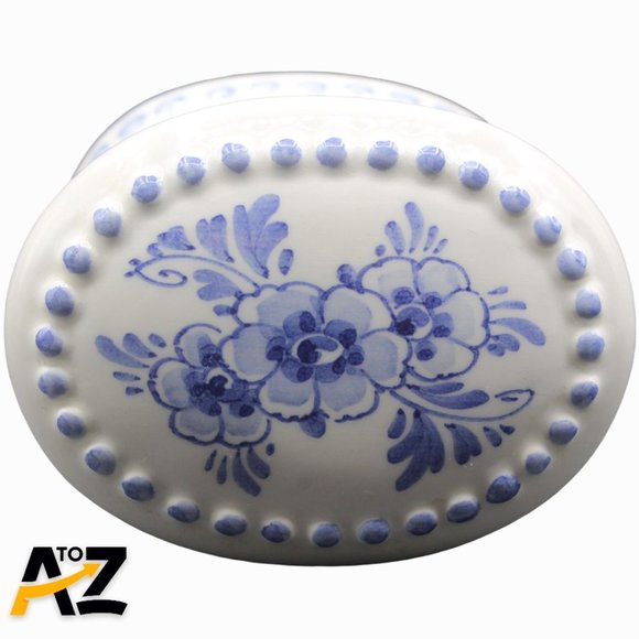 Handpainted Delft Blue Holland Ceramic Container Jar Trinket Box with lid - wind - Picture 8 of 12